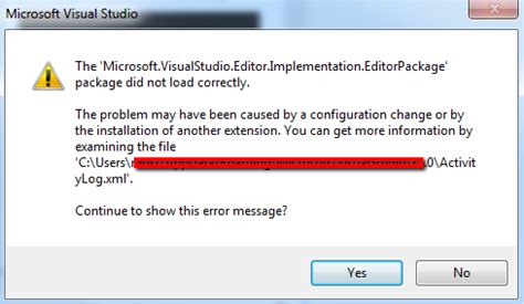 visual studio package didn't work